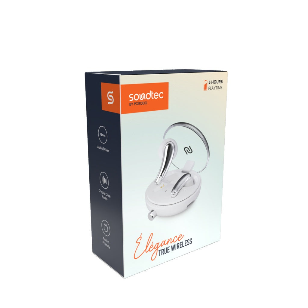 سماعات بورودو ساوندتيك اللاسلكية داخل الاذن - ابيض | Porodo Soundtec In-Ear TWS Earbuds – White