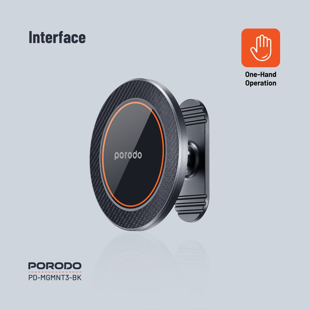 حامل هاتف ماغسيف مغناطيسي من بورودو - اسود | Porodo MagSafe Magnetic Phone Mount – Black