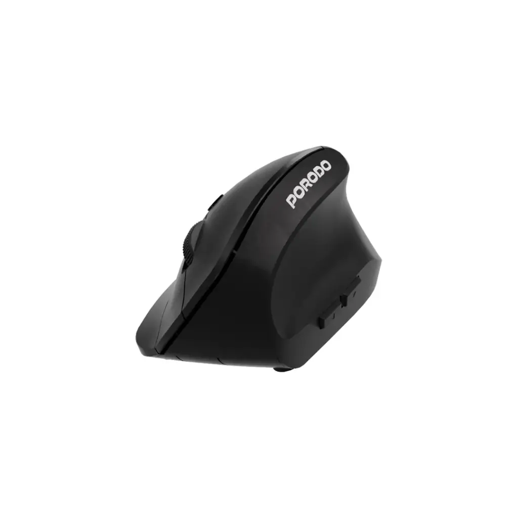 ماوس لاسلكي قابل لاعادة الشحن بوضع مزدوج 2.4G وبلوتوث من بورودو, حساسية بين 1200 و 3200 - اسود | Porodo Dual Mode Rechargeable Mouse BT + 2.4G DPI 1200-3200 – Black