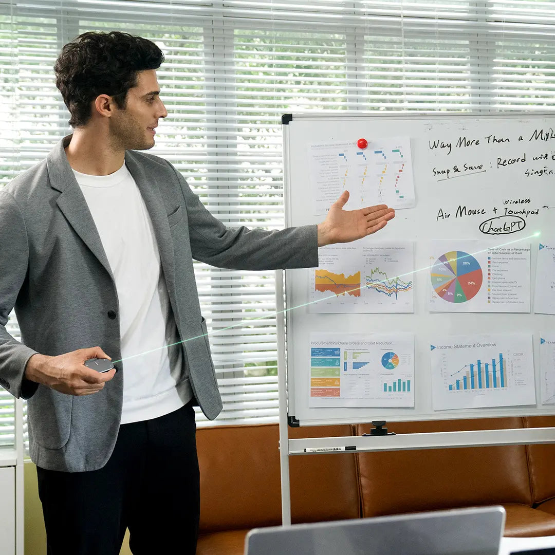 ماوس بورودو فيريو اللاسلكي الذكي - رمادي | Porodo Vireo Smart Wireless Mouse - Gray