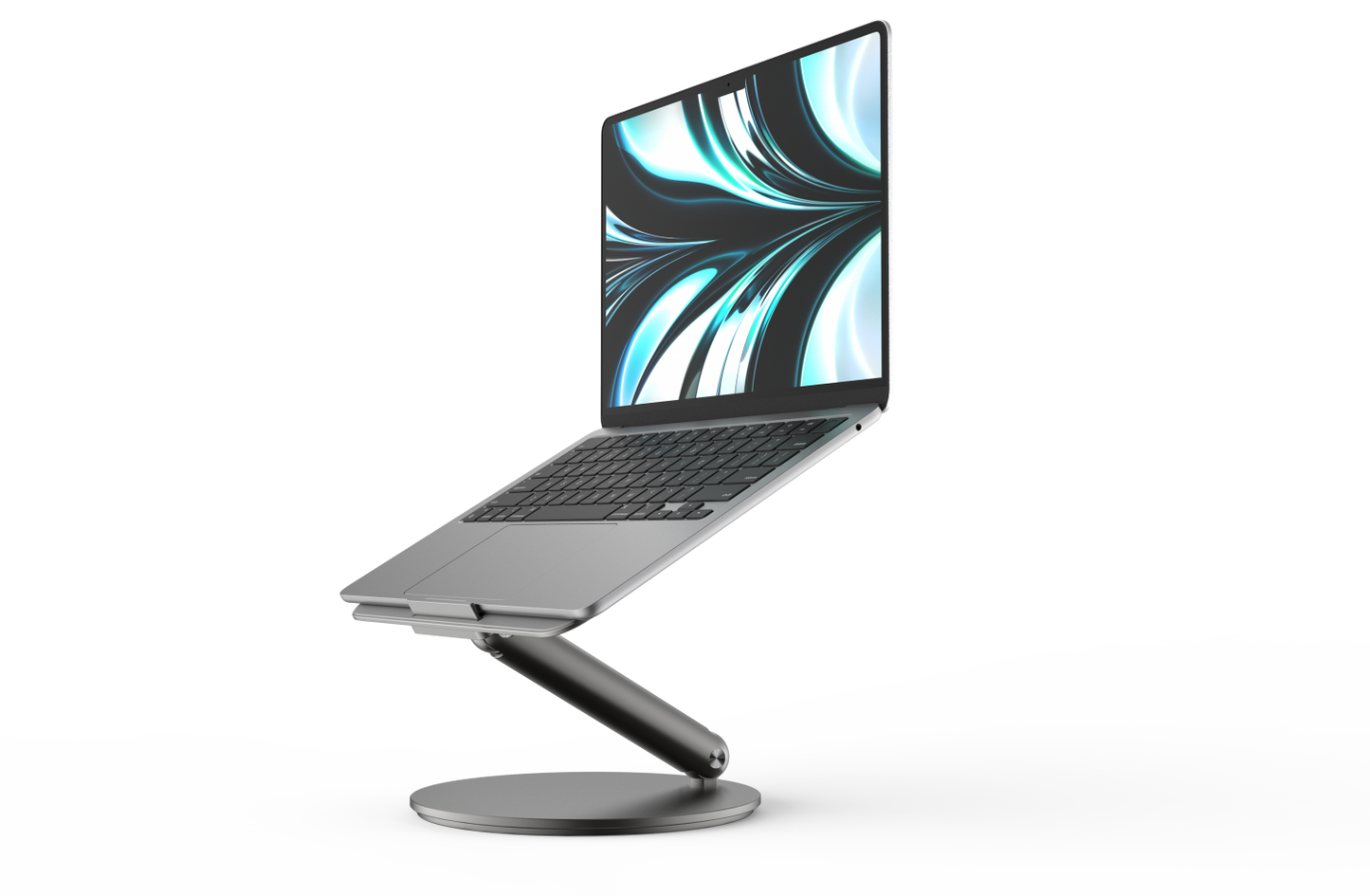 باورولوجي حامل مكتبي دوار لاجهزة اللابتوب, دعم الاجهزة حتى 16 بوصة - رمادي غامق | Powerology Rotatable Aluminum Desktop Stand for Laptop 16" - Dark Grey