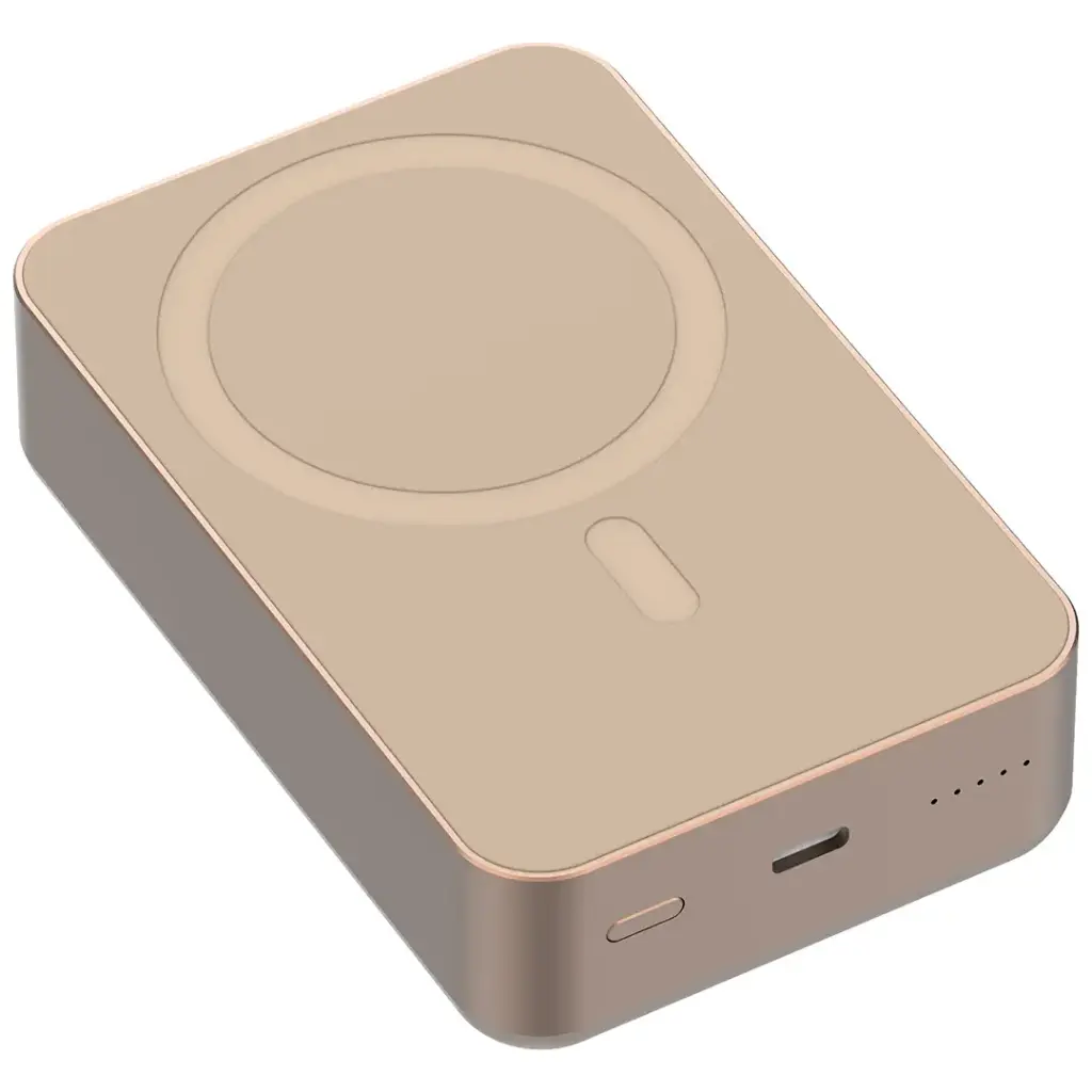 باور بانك باورولوجي بسعة 20000 مللي امبير مع شحن لاسلكي 15 واط وشحن سريع 20 واط - دزيرت تيتانيوم | Powerology 20000mAh 20W PD & 15W MagSafe Wireless Power Bank – Desert Titanium