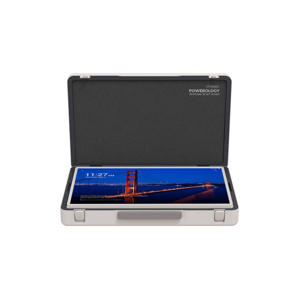 جهاز تابلت اندرويد لوحي محمول 27 بوصة من باورولوجي, بشاشة لمس وبطارية بسعة 6800 مللي امبير - ابيض | Powerology 27” UHD Android Portable Outdoor Tablet 8GB RAM 128GB Storage – White