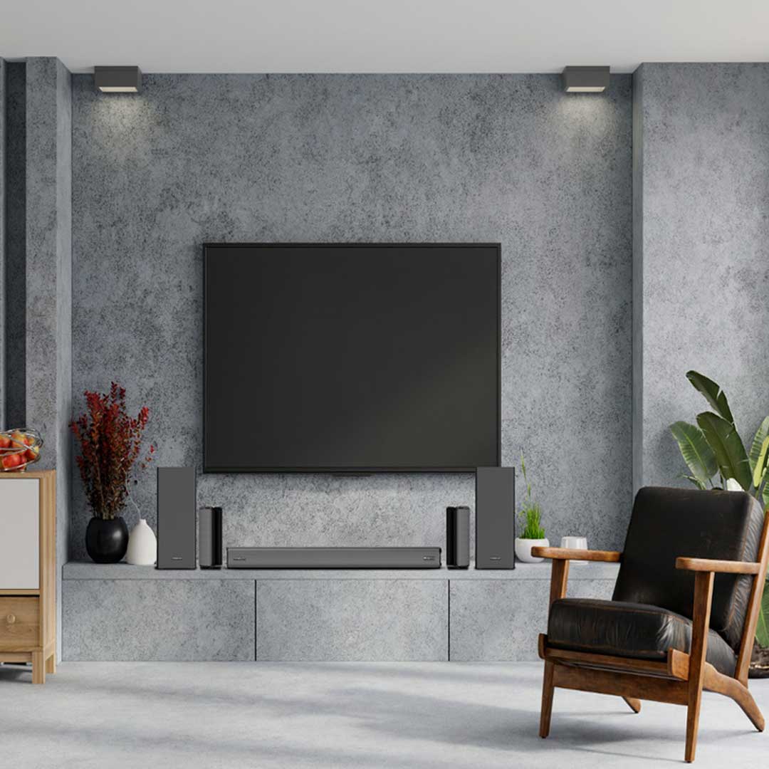 نظام سماعات المسرح المنزلي 5.1CH من باورولوجي - اسود | Powerology 5.1CH Home Theater Speaker System – Black