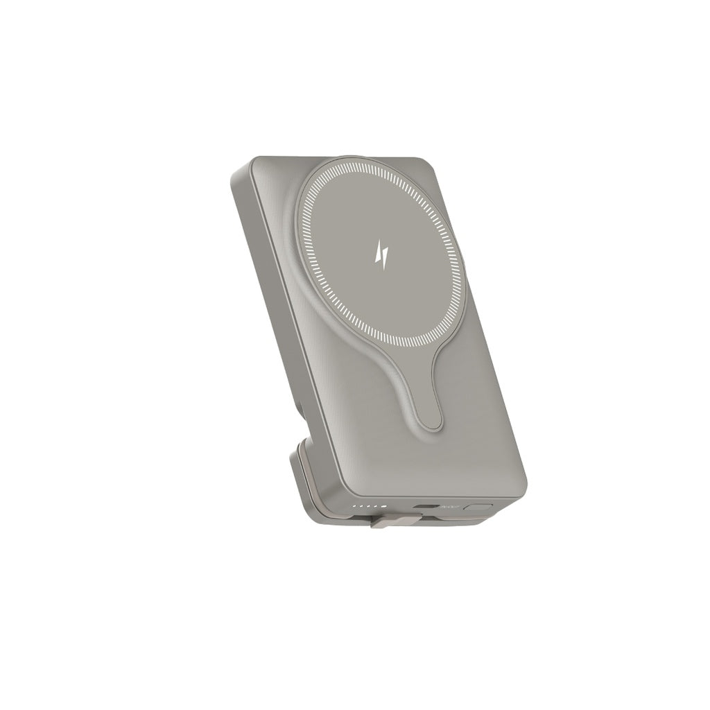 حامل هاتف للسيارة من باورولوجي مع شاحن لاسلكي مغناطيسي بقدرة 15 واط, وباور بانك 5000mAh | Powerology Car Mount with Magnetic Wireless Charger & 5000mAh Power Bank – 15W MagSafe Charging.