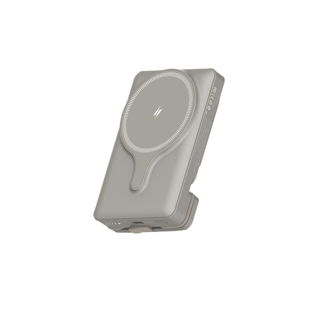 حامل هاتف للسيارة من باورولوجي مع شاحن لاسلكي مغناطيسي بقدرة 15 واط, وباور بانك 5000mAh | Powerology Car Mount with Magnetic Wireless Charger & 5000mAh Power Bank – 15W MagSafe Charging.