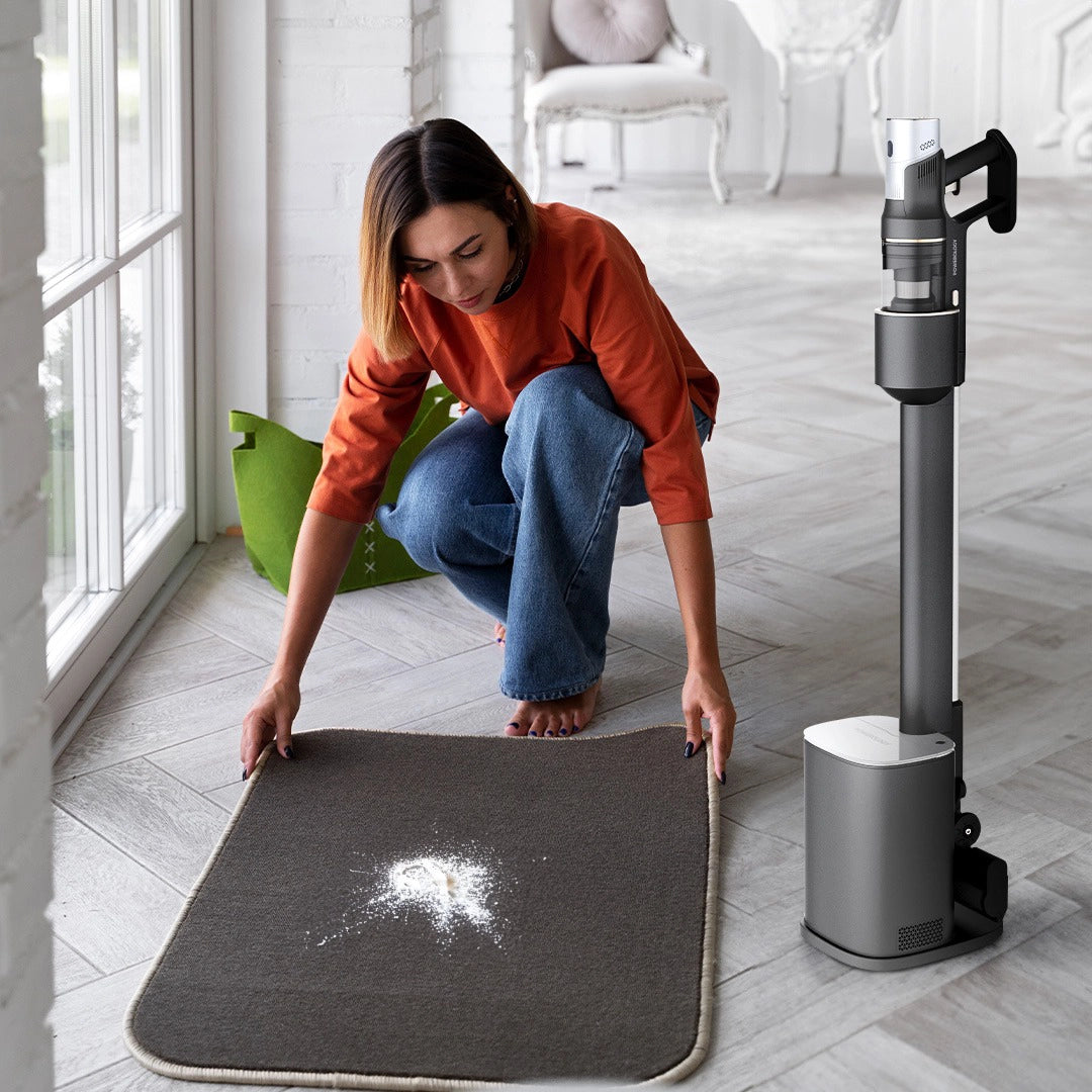 باورولوجي مكنسة كهربائية لاسلكية مع محطة تجميع الغبار التلقائية - اسود | Powerology Cordless Vacuum Cleaner with Dust Auto-Collect Station – Black