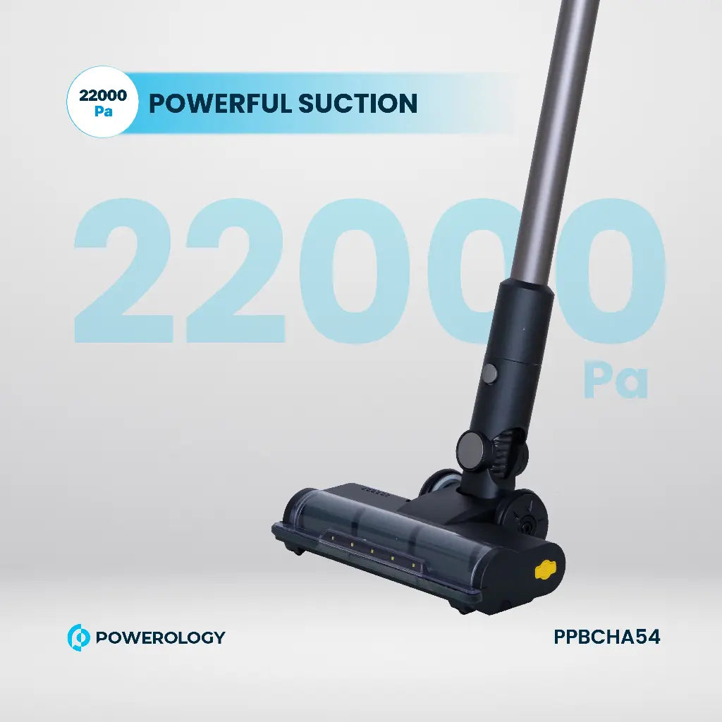 باورولوجي مكنسة كهربائية لاسلكية مع محطة تجميع الغبار التلقائية - اسود | Powerology Cordless Vacuum Cleaner with Dust Auto-Collect Station – Black