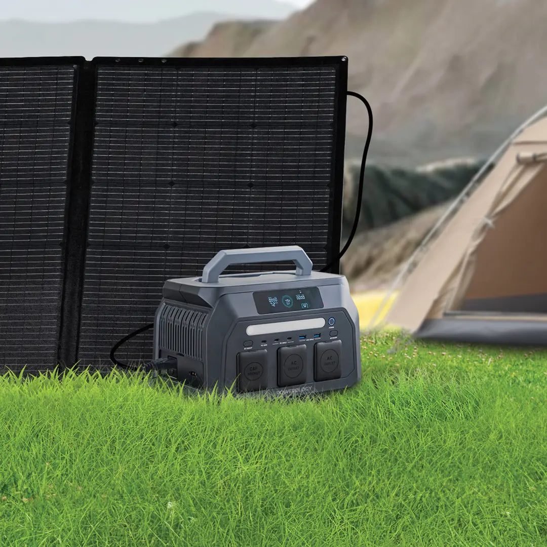 محطة طاقة محمولة باورولوجي بقدرة 800 واط بسعة 512 واط / ساعة - اسود | Powerology 800W Portable Power Station with 512Wh Capacity – Black