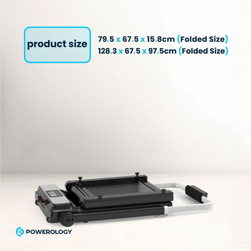 جهاز مشي قابل للطي من باورولوجي بقوة 2.0HP مع حمولة قصوى 120 كجم - اسود | Powerology 2.0HP Foldable Treadmill Max Load 120KG – Black