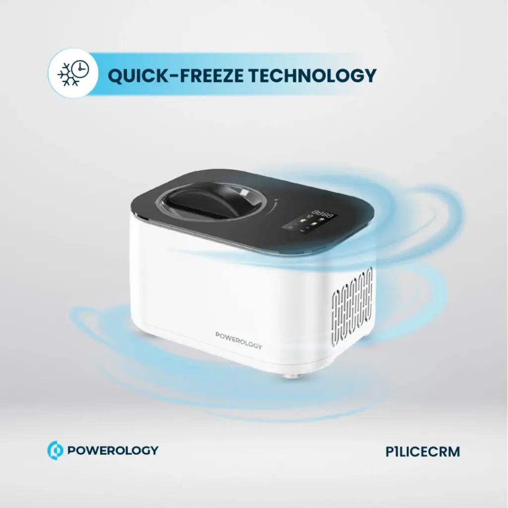 Powerology 1L Ice Cream Machine with Touch Display – ماكينة آيس كريم باورولوجي 1 لتر بشاشة لمس