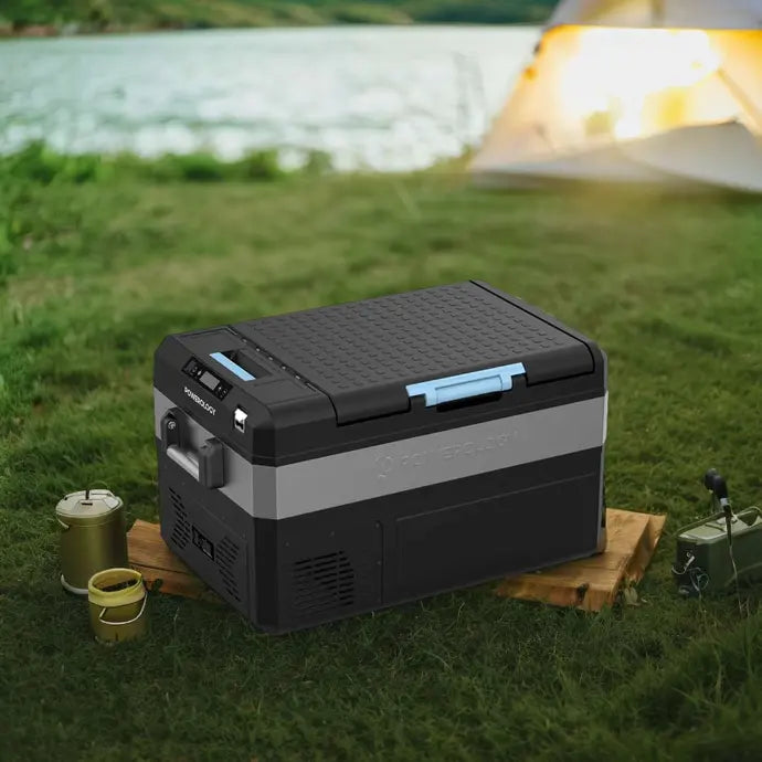 ثلاجة محمولة بسعة 55 لتر مع تطبيق ذكي من باورولوجي - اسود | Powerology Portable Fridge 55L with APP - Black