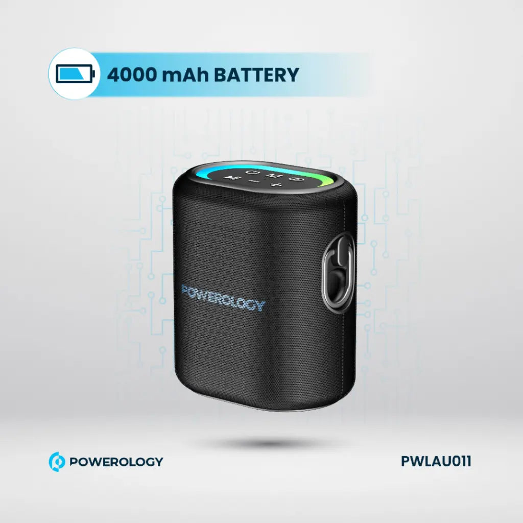 سبيكر باورولوجي اللاسلكي بقوة 20 واط, تشغيل 8 ساعات - اسود | Powerology TWS Speaker 20W – 8H Playtime – Black.