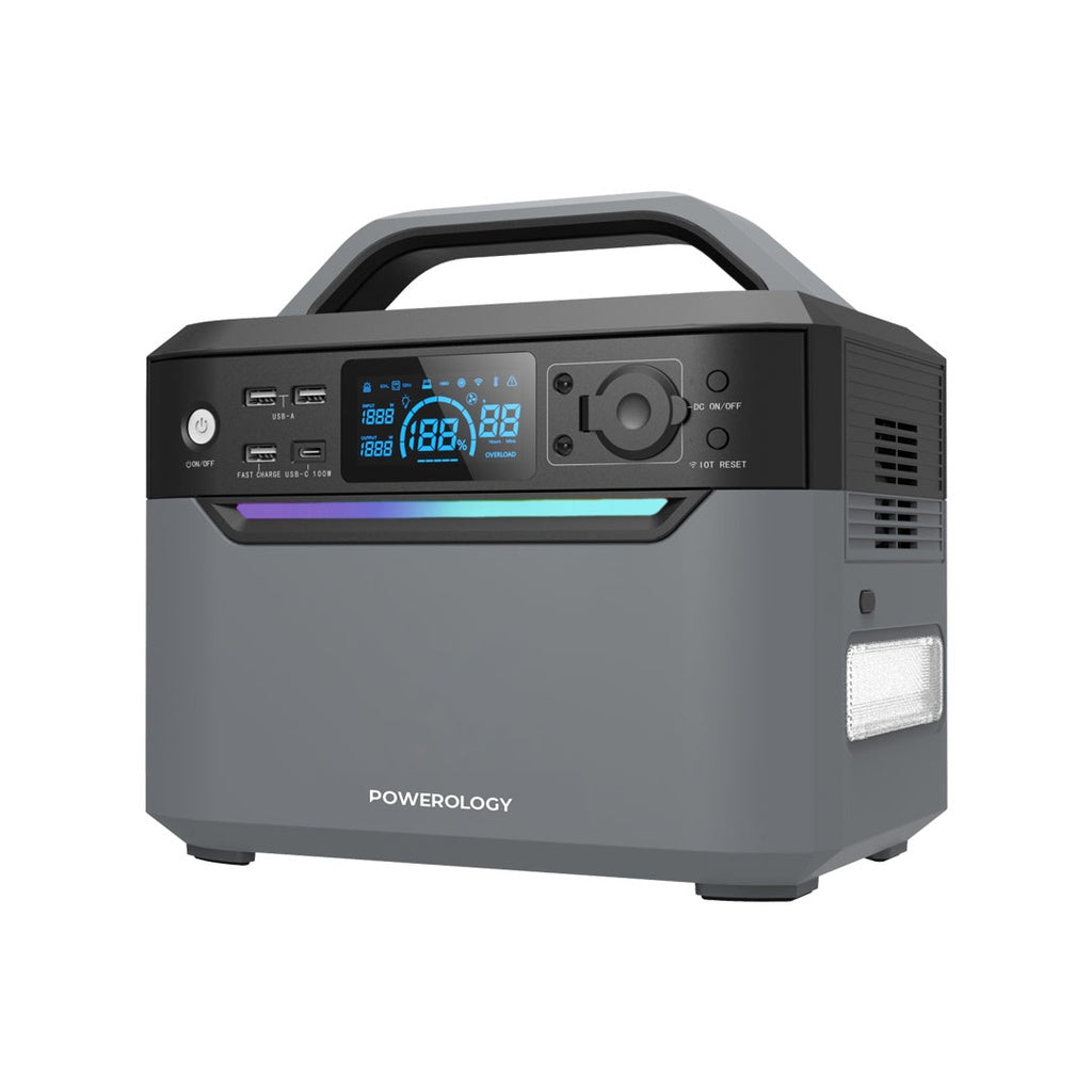 مولد طاقة محمول من باورولوجي, شحن سريع بقدرة 100 واط - اسود | Powerology Portable Power Generator Fast Charging 100W - Black