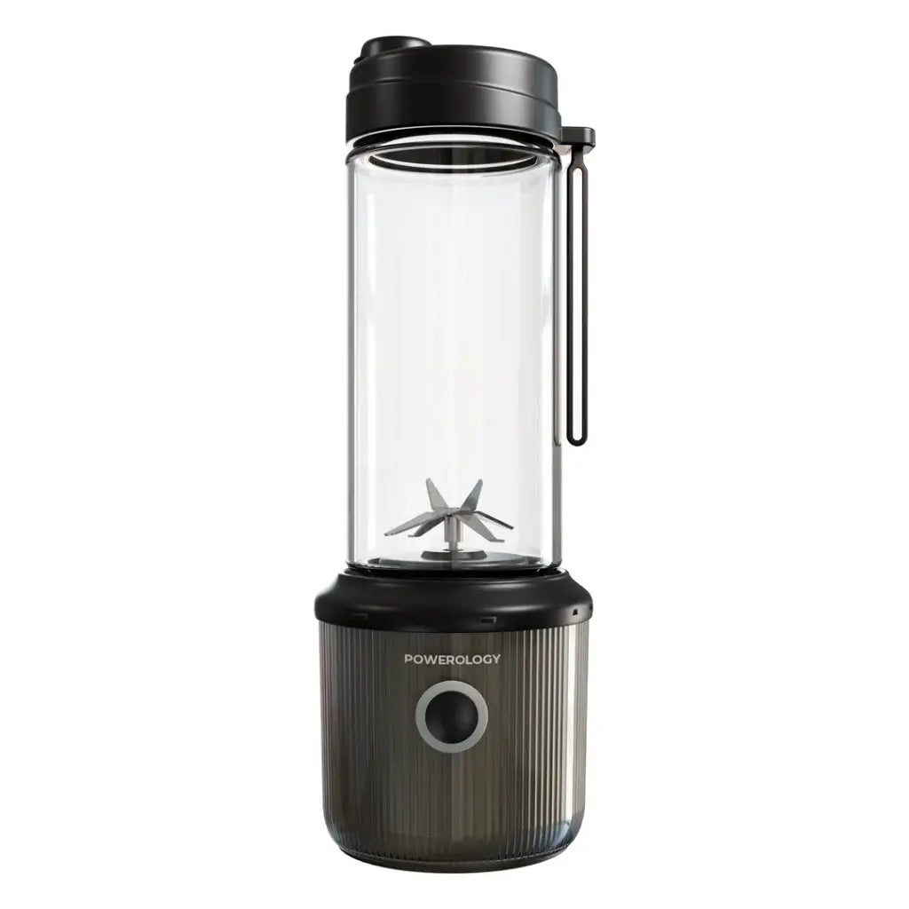خلاط محمول باورولوجي بسعة 450 مل وبطارية 5000mAh, و 6 شفرات - اسود | Powerology Portable Blender 450ml 5000mAh 6 Blades – Black.