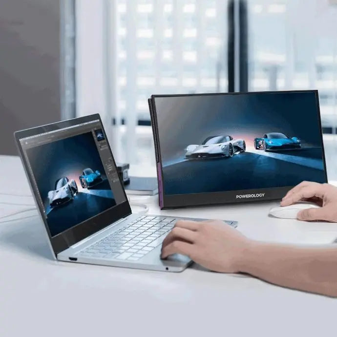 باورولوجي شاشة محمولة فائقة النحافة بدقة Full HD وحجم 15.6 بوصة - اسود | Powerology Ultra-Slim Full HD Portable Monitor 15.6" - Black