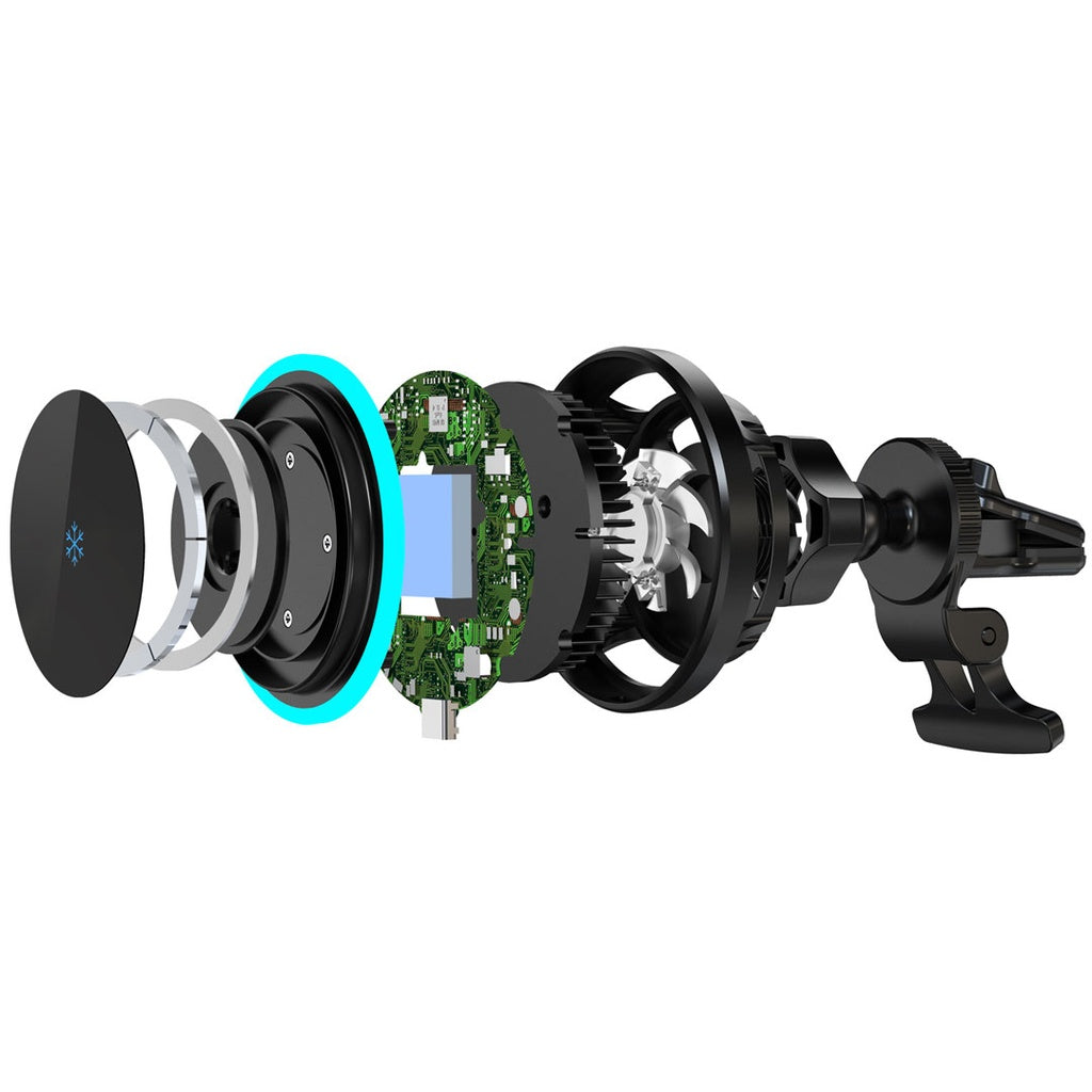 Powerology Qi2 Standard 15W Compatible With iPhone15 MagSafe Fast Charger - شاحن باورولوجي MagSafe Qi2 سريع 15 واط مع تبريد وإضاءة RGB