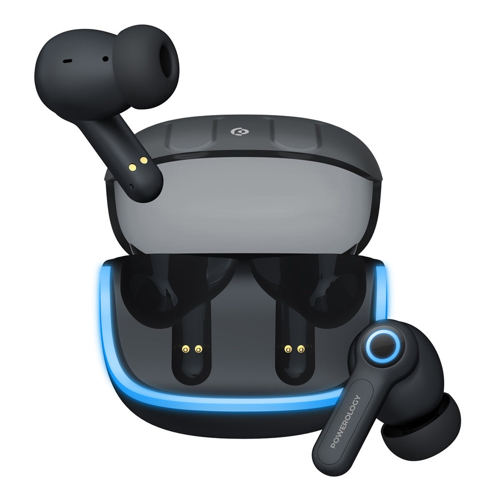 سماعة باورولوجي TWS اللاسلكية بتقنية عزل الضوضاء واربعة مايكروفونات | Powerology Quad Mic ENC TWS Earphone.