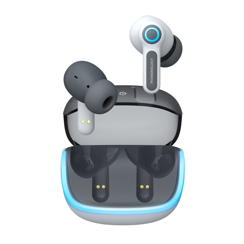 سماعة باورولوجي TWS اللاسلكية بتقنية عزل الضوضاء واربعة مايكروفونات | Powerology Quad Mic ENC TWS Earphone.