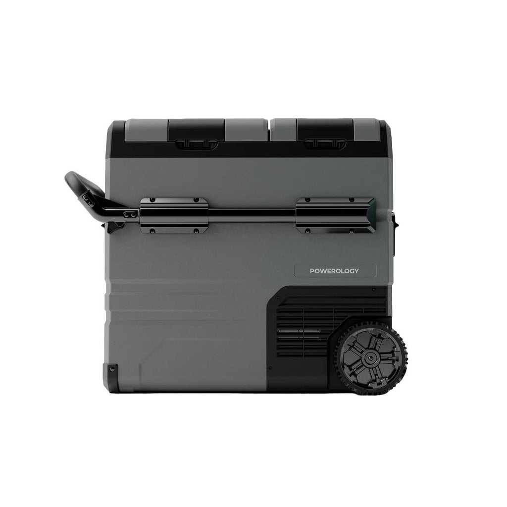 ثلاجة وفريزر محمول 55 لتر ببطارية 15600 مللي امبير من باورولوجي, مع حجرات مزدوجة وتحكم ذكي - رمادي | Powerology Smart Dual Compartment Portable Fridge & Freezer 55L 15600mAh with LED Control – Gray