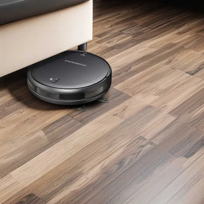 روبوت ذكي للتنظيف والمسح من باورولوجي, بطارية بسعة 2600 مللي امبير - اسود | Powerology Smart Robo Vacuum & Mop 2600mAh - Black
