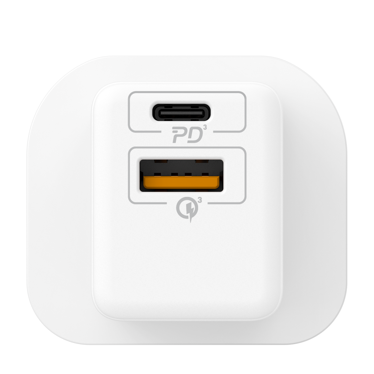 Momax One Plug 20W 2-Port Mini Charger UK - شاحن جداري بمنفذين يو اس بي سي ويو اس بي سي أ بقدرة 20 واط من موماكس