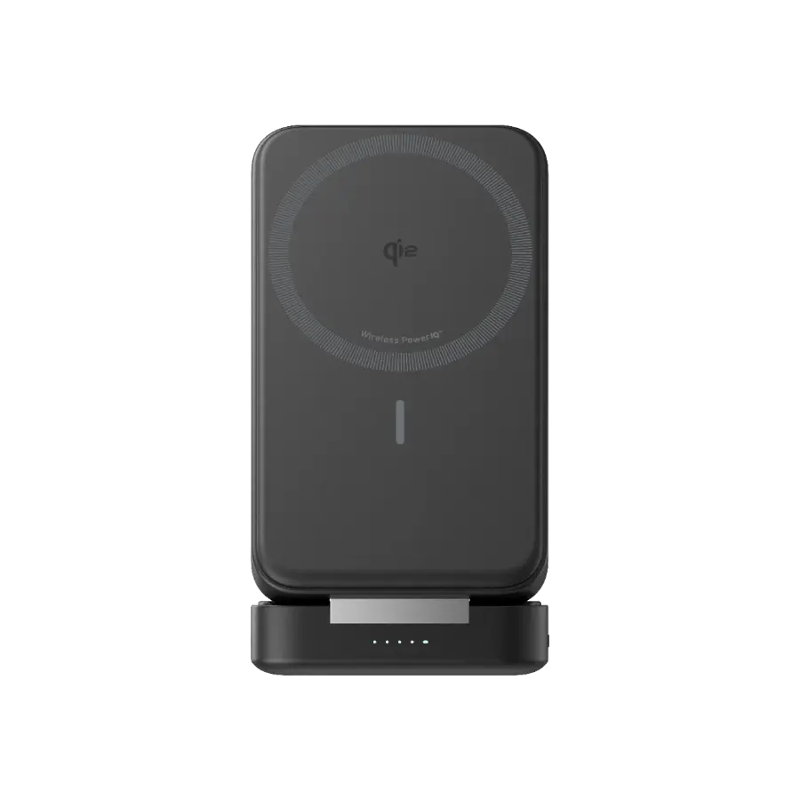 باور بانك انكر ماج جو المغناطيسي اللاسلكي بسعة 6600 مللي امبير وبقدرة شحن 15 واط - اسود | Anker MagGo Qi2 Wireless Power Bank 6600mAh 15W – Black