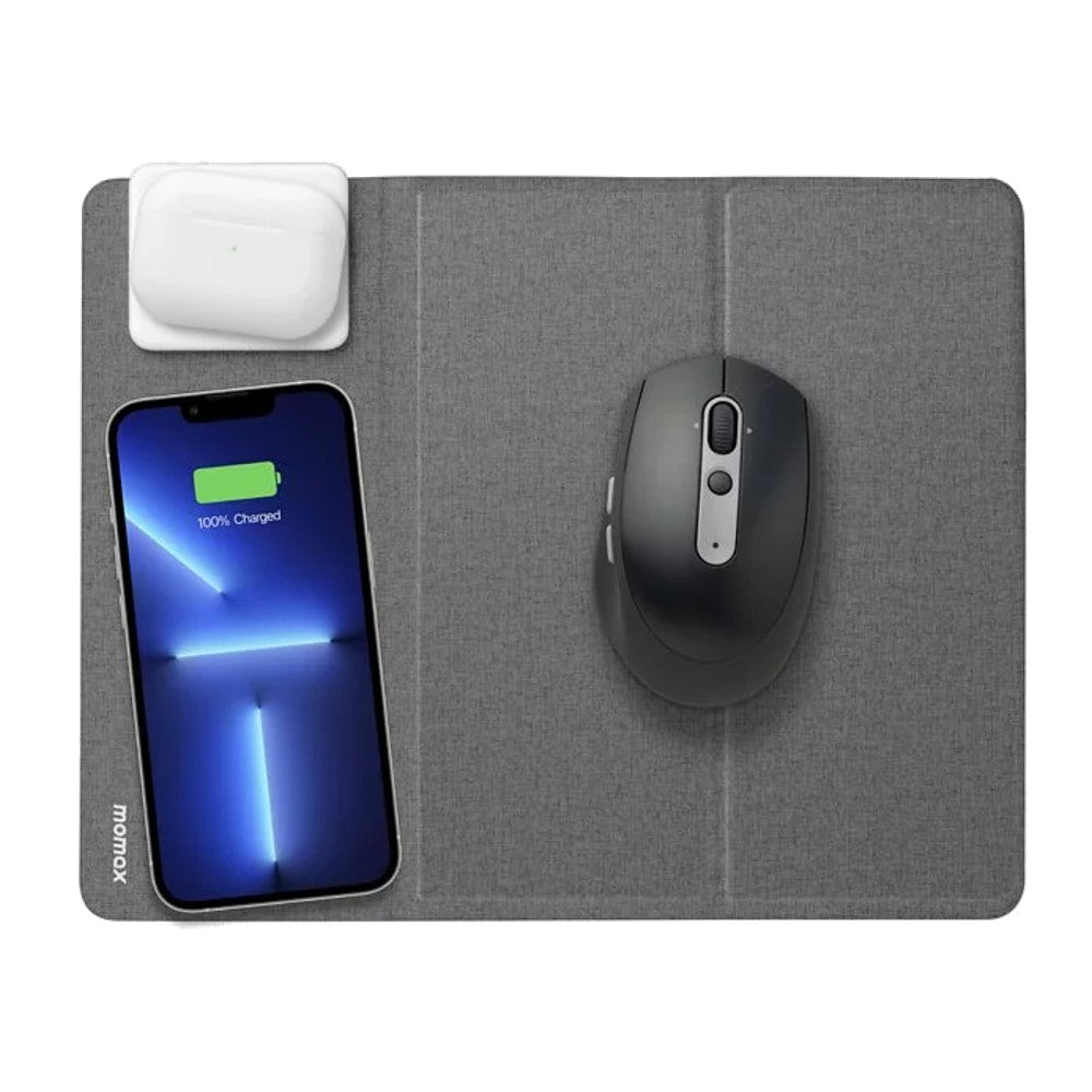 Momax Q.Mouse Pad 3, 15W Fast Charging - لوحة ماوس موماكس كيوماوس باد 3, شحن لاسلكي مزدوج 15 واط