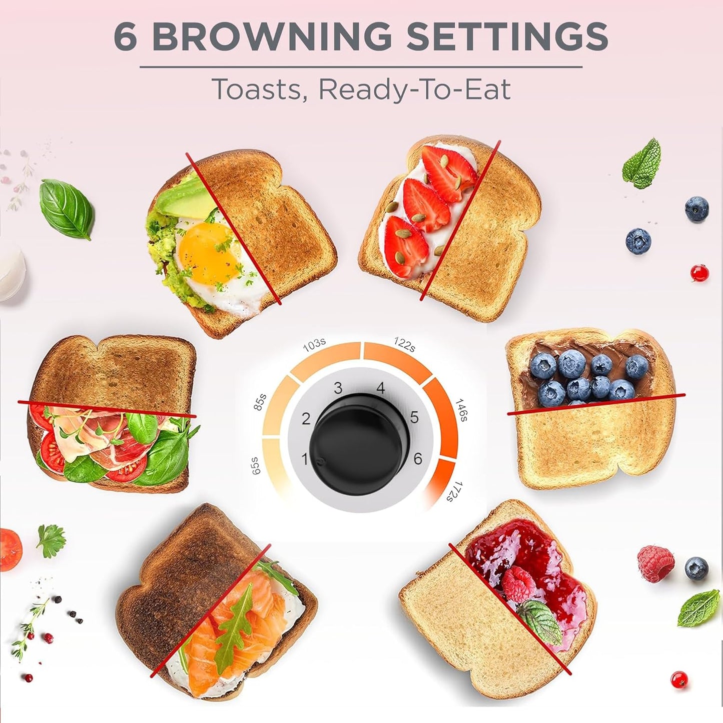 Black+Decker 4-slice toaster, 2100W, 2-sided heating, 6 toasting settings - محماصة خبز 4 شرائح بلاك آند ديكر 2100 وات ستيل