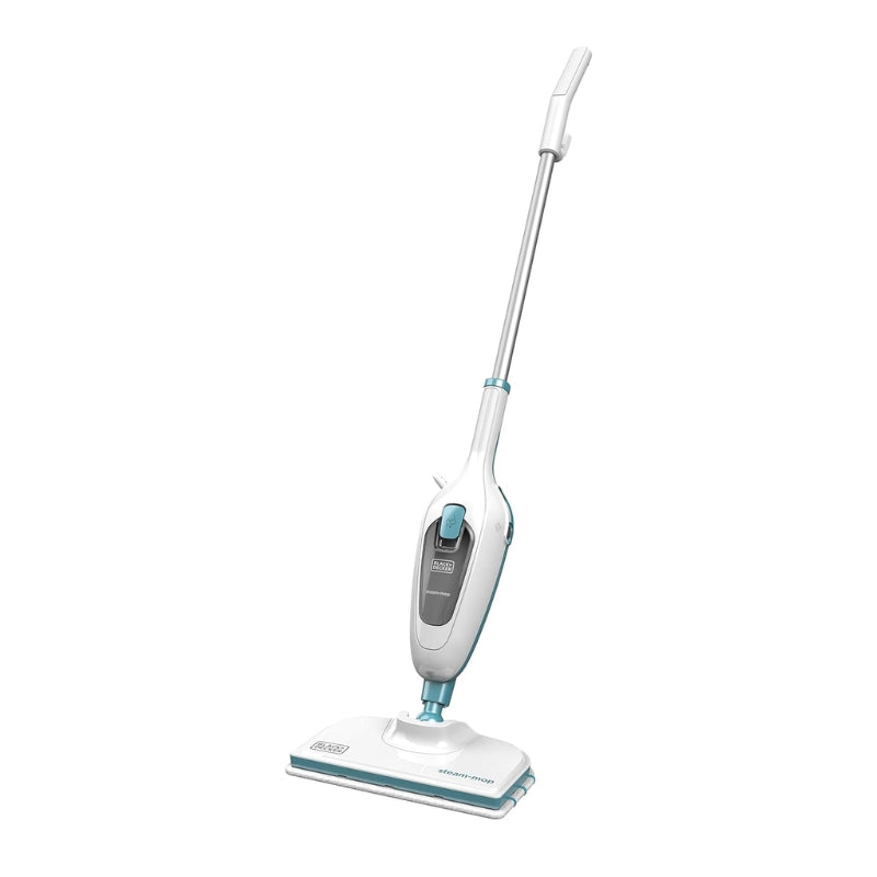 Black+Decker 5 in 1 Steam Mop with Super-Heated Steam - مكنسة بخارية كهربائية 1300 واط مع بخار فائق ورأس دوار ووسادة ألياف دقيقة