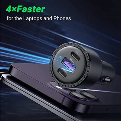 شاحن سيارة بقدرة 100 مع منفذين تايب سي ومنفذ يو اس بي من راف باور - RAVPower PD 100W 3-Port Car Charger