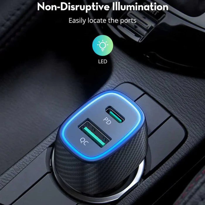 شاحن سيارة 60 واط مع منفذين تايب سي ويو اس بي من راف باور - RAVPower PD Pioneer 48W 2-Port USB Car Charger