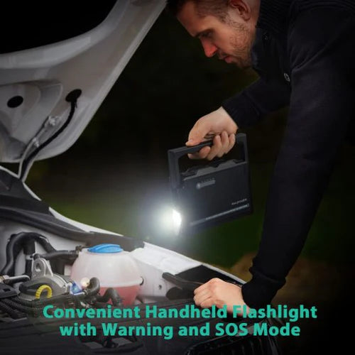 شاحن بطارية سيارة 18000ملي أمبير قدرة 600 أمبير مع لايت عملاق ومنافذ شحن من راف باور - RAVPower Car Jump Starter 18000mAh 600A Peak Current Element