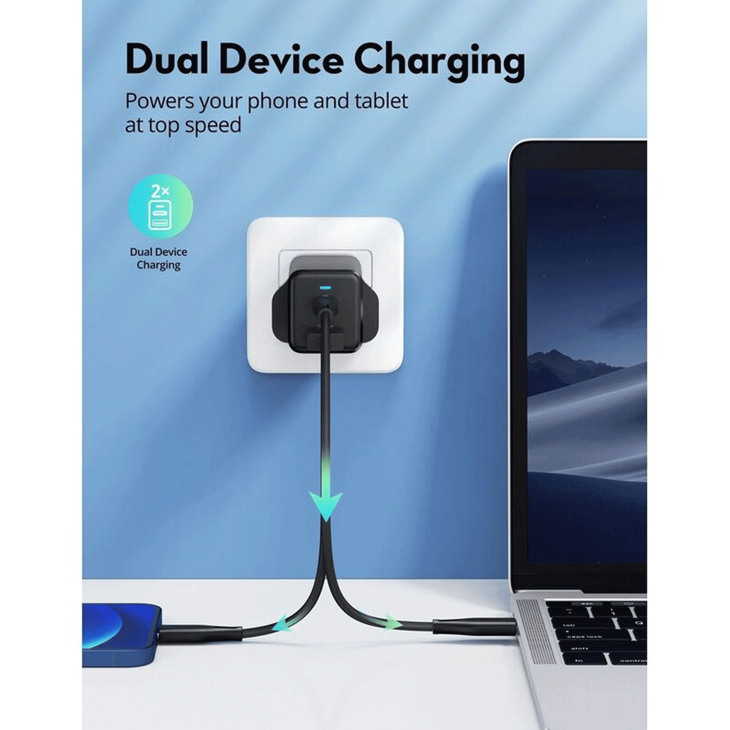 شاحن بقدرة 30 واط بمنفذين من راف باور - RAVPower PD 30W Wall Charger 2-Port