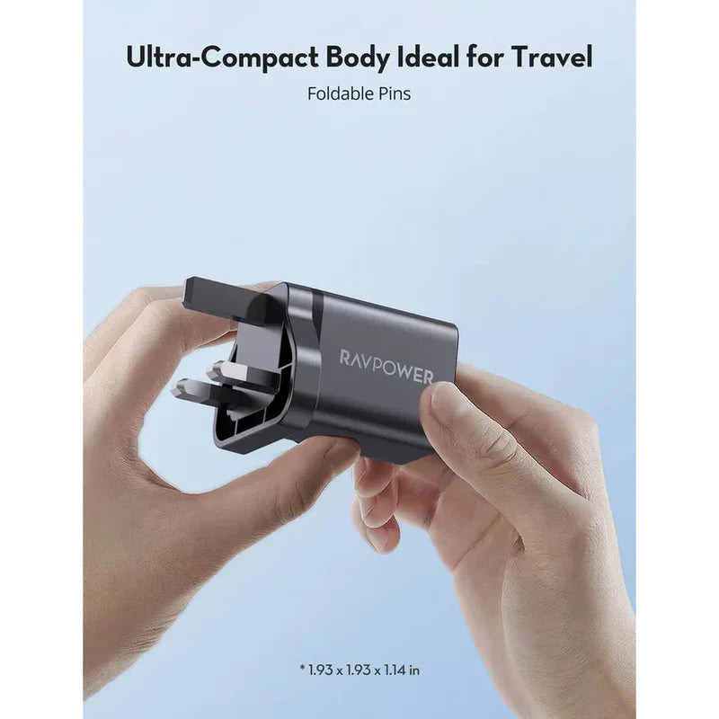 شاحن بقدرة 30 واط بمنفذين من راف باور - RAVPower PD 30W Wall Charger 2-Port