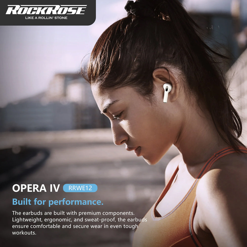 RockRose Opera IV True Wireless Bluetooth Earbuds Smart Touch Music - سماعات أذن روك روز اوبيرا اي في ترو لاسلكية تعمل بالبلوتوث وموسيقى تعمل باللمس الذكي