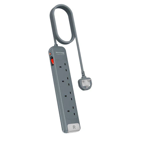 RAVPower PC1067 4 AC Outlets Power Strip 2990W Max 1.5M Extension Cord - راف باور مشترك كهرباء بـ 4 منافذ تيار متردد بقدرة 2990 واط سلك بطول 1.5 متر