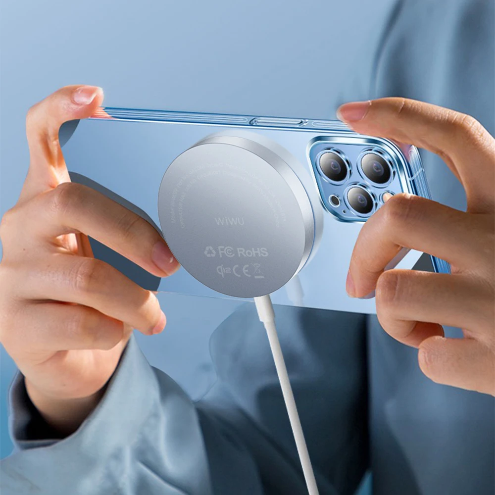 شاحن ويوو WI-W029 لاسلكي مغناطيسي بقدرة شحن 15 واط - ابيض | WiWU Wi-W029 Qi2.0 Magnetic Wireless Charger 15W - White