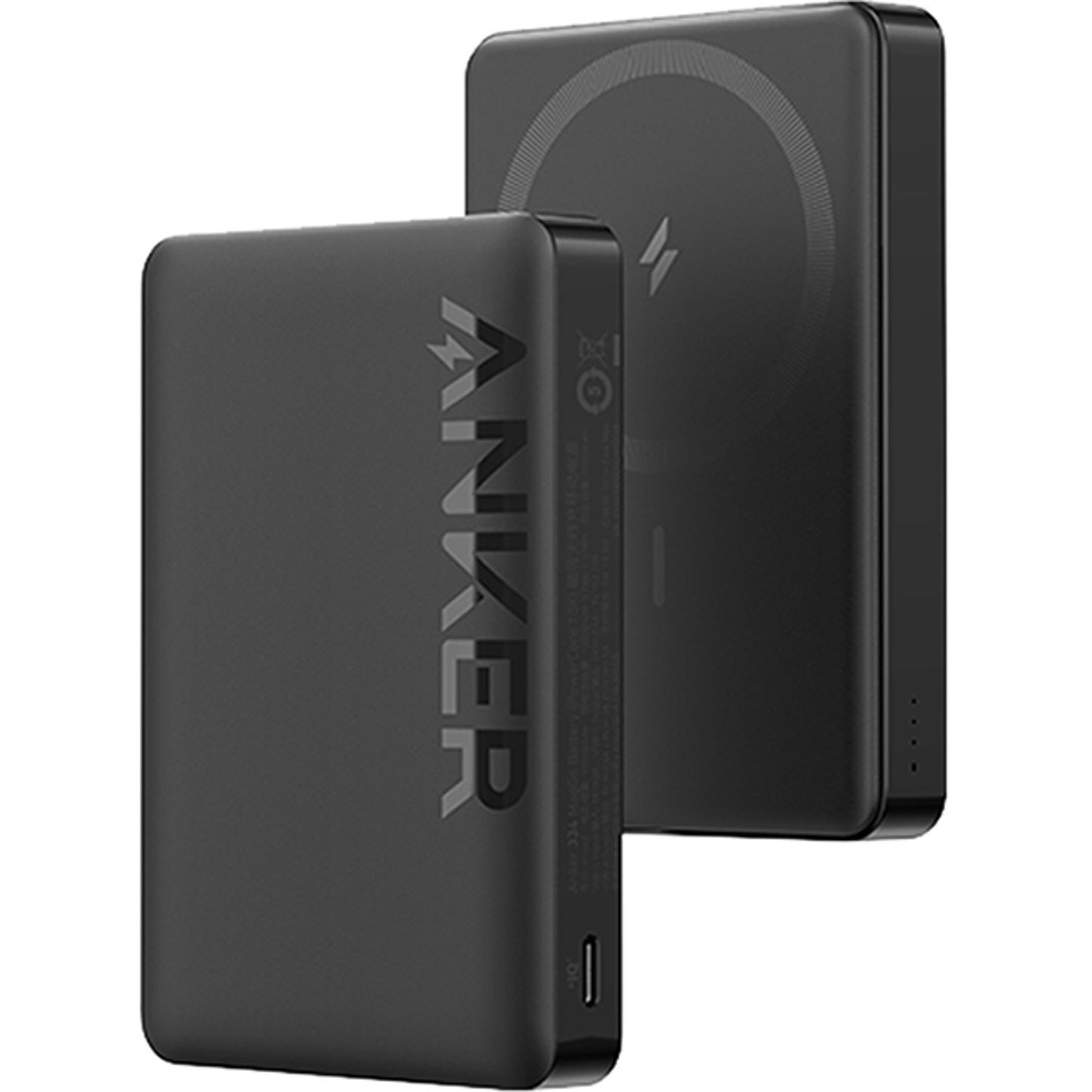 Anker Magnetic Power Bank 10,000mAh Wireless Portable Charger 20W Fast Charging Battery Pack with USB-C - انكر باور بانك مغناطيسي 10000ملي أمبير شاحن لاسلكي محمول حزمة بطارية شحن سريع 20 واط مع يو اس بي سي ماج سيف متوافق مع ماج سيف