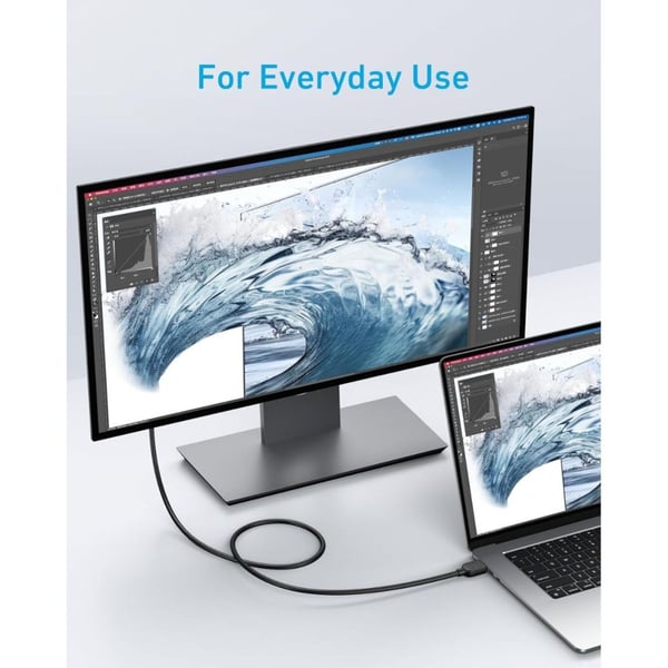 Anker 8K Ultra High-Speed HDMI Cable (6ft) - كابل اتش دي ام اي فائق السرعة بدقة 8ك من أنكر (6 أقدام)