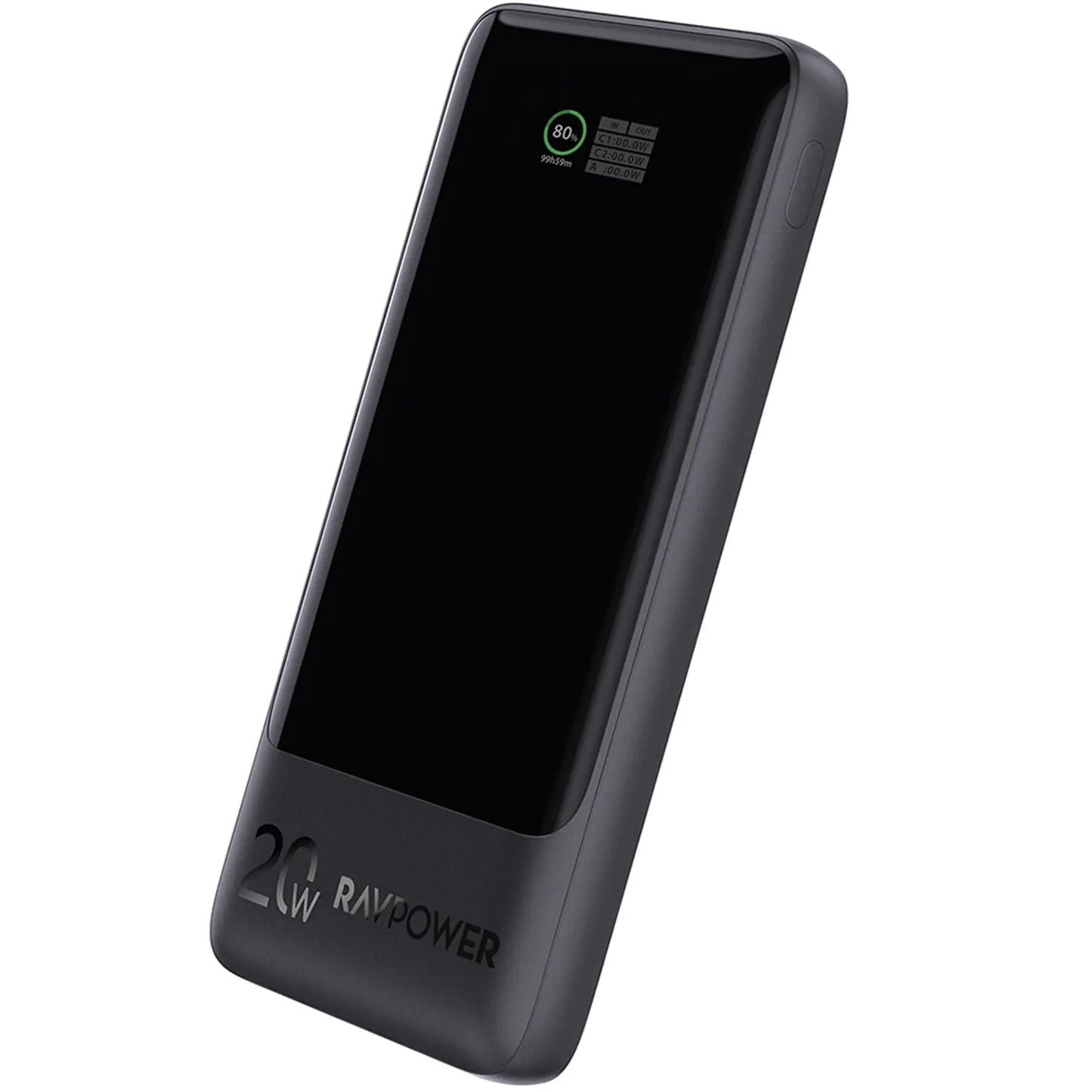 باور بانك راف باور PB1237 بسعة 10,000 مللي امبير وبقدرة شحن سريع 20 واط - اسود | RAVPOWER PB1237 20W 10000mAh Power Bank – Black