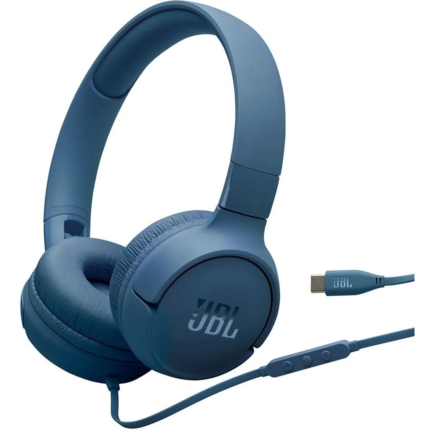 سماعة جي بي ال Tune 520C السلكية على الاذن بمنفذ تايب سي - ازرق | JBL Tune 520C On-Ear Type-C Wired Headphone – Blue