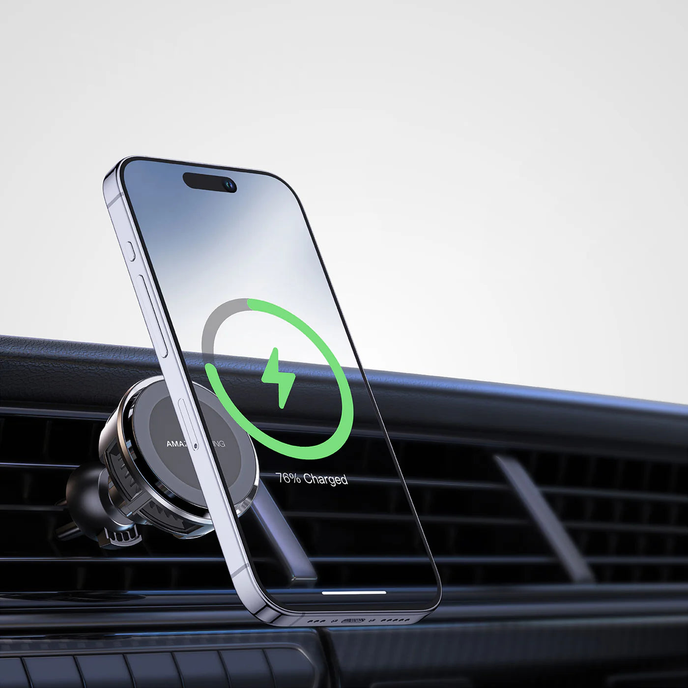 شاحن السيارة اميزنك ثنك برو ماغ بقدرة شحن لاسلكي 15 واط مع قاعدة تبريد | AMAZINGTHING Pro Mag Thermo-Cooling Car Charger – 15W Magnetic Cooling Mount