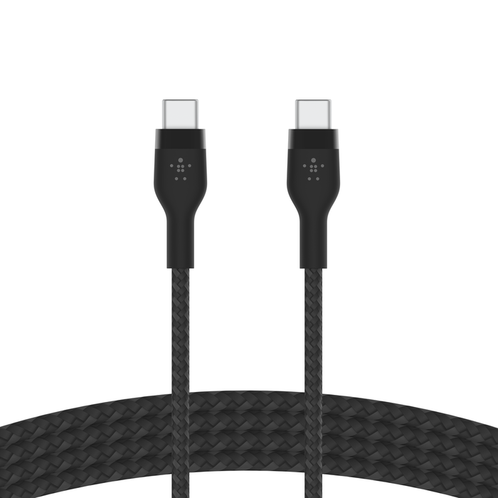 Belkin BoostCharge PRO Flex USB-C to USB-C Braided Silicone Cable, 1M - كابل بيلكن برو فلكس مضفر 1 متر تايب سي شحن سريع ومرن