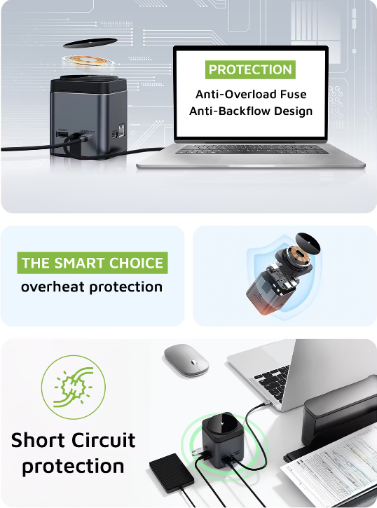 محطة توصيل جرين لايون 9 في 1 - أسود | Green Lion 9 In 1 Hub Docking Station - Black