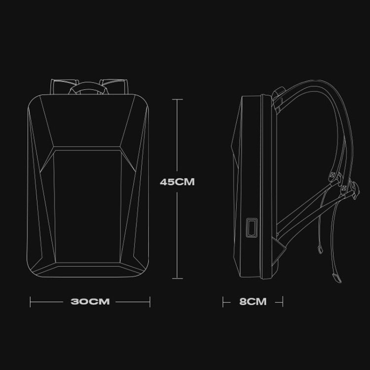 حقيبة ظهر بانجي بغطاء صلب للابتوب مع قفل TSA - اسود | BANGE Hard Shell Compact Laptop Backpack with TSA Lock – Black