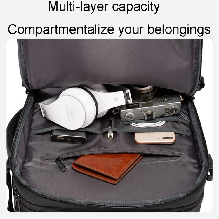 حقيبة بانجي 1909-8 مقاومة للماء مع قفل TSA وتصميم ضد السرقة - اسود | BANGE 1909-8 Backpack, Polyester Fabric, Anti-Theft with TSA Lock and Air Compression – Black