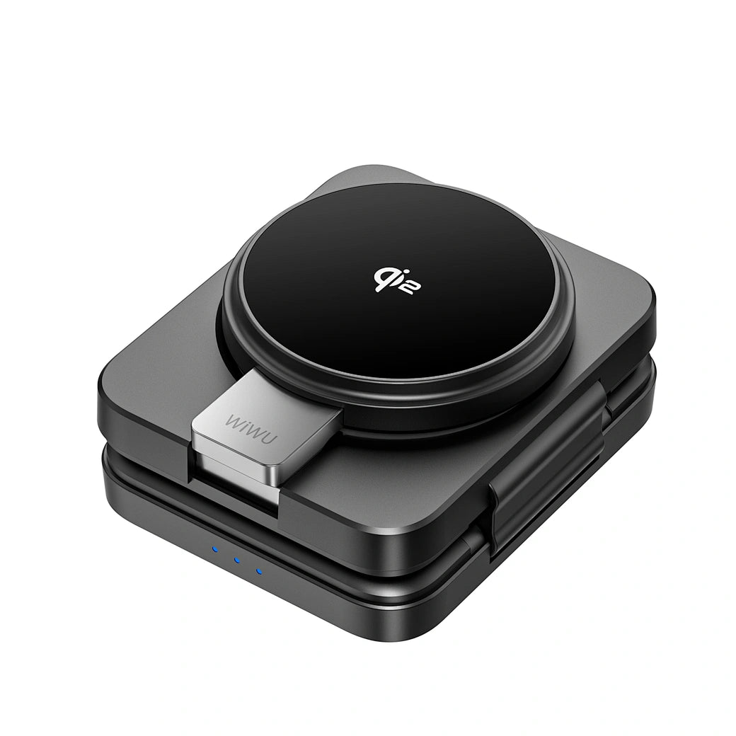 شاحن ويوو اللاسلكي 3 في 1 القابل للطي بتقنية Qi2.0 - اسود | WiWU Qi2.0 3 in 1 Folding Wireless Charger - Black