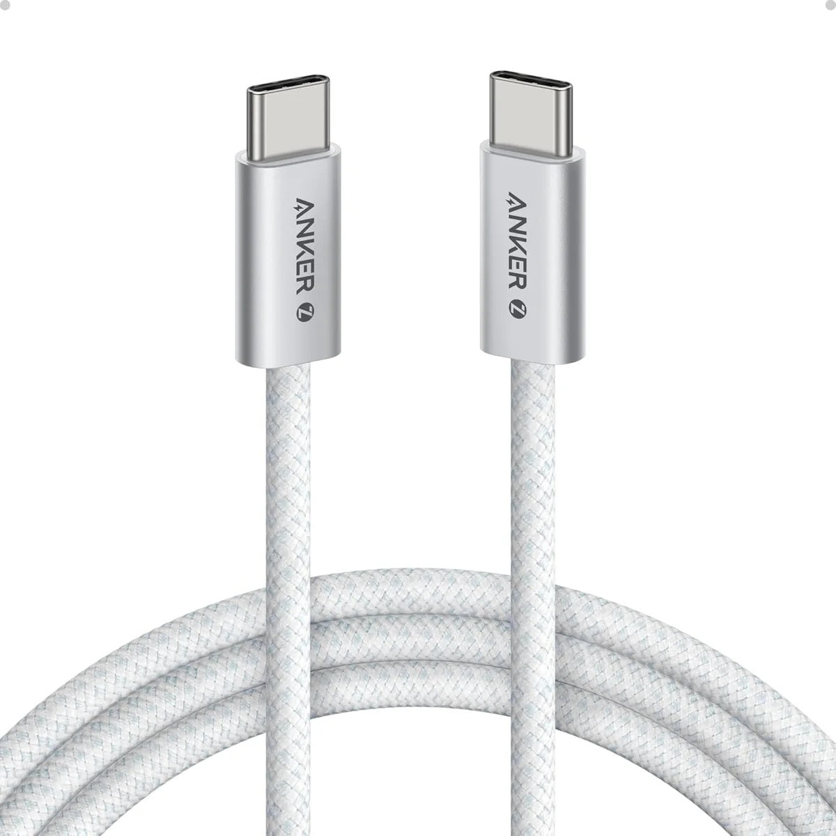 كيبل أنكر USB-C إلى USB-C مضفر, شحن فائق السرعة حتى 240 واط، بطول 1.8 متر | Anker USB-C to USB-C Braided Ultra Fast Charging Cable, 6 ft, 240W