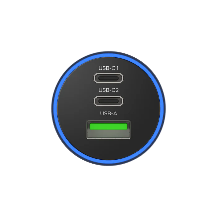 Momax MoVe 3-Port Car Charger 100W -شاحن سيارة بمنفذ يو اس بي ومنفذين يو اس بي سي من موماكس